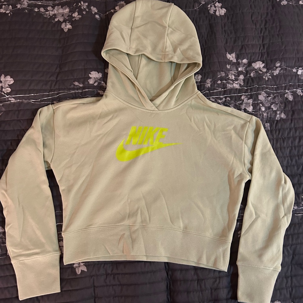 Nike Light Green Cropped Hoodie